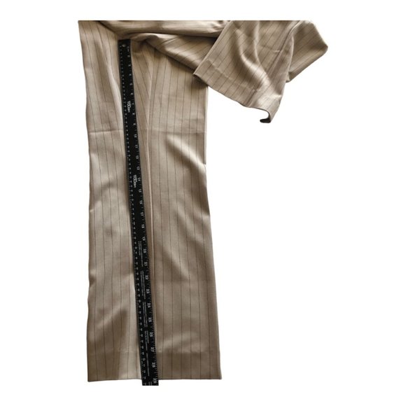 Liz Claiborne axcess Stretch Wide Leg Dress Pant Women's Taupe Brown Pin Stripe - Picture 5 of 12